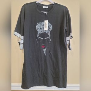 WHY Dress women's t-shirt,  black, size L, sequined applications, NWT